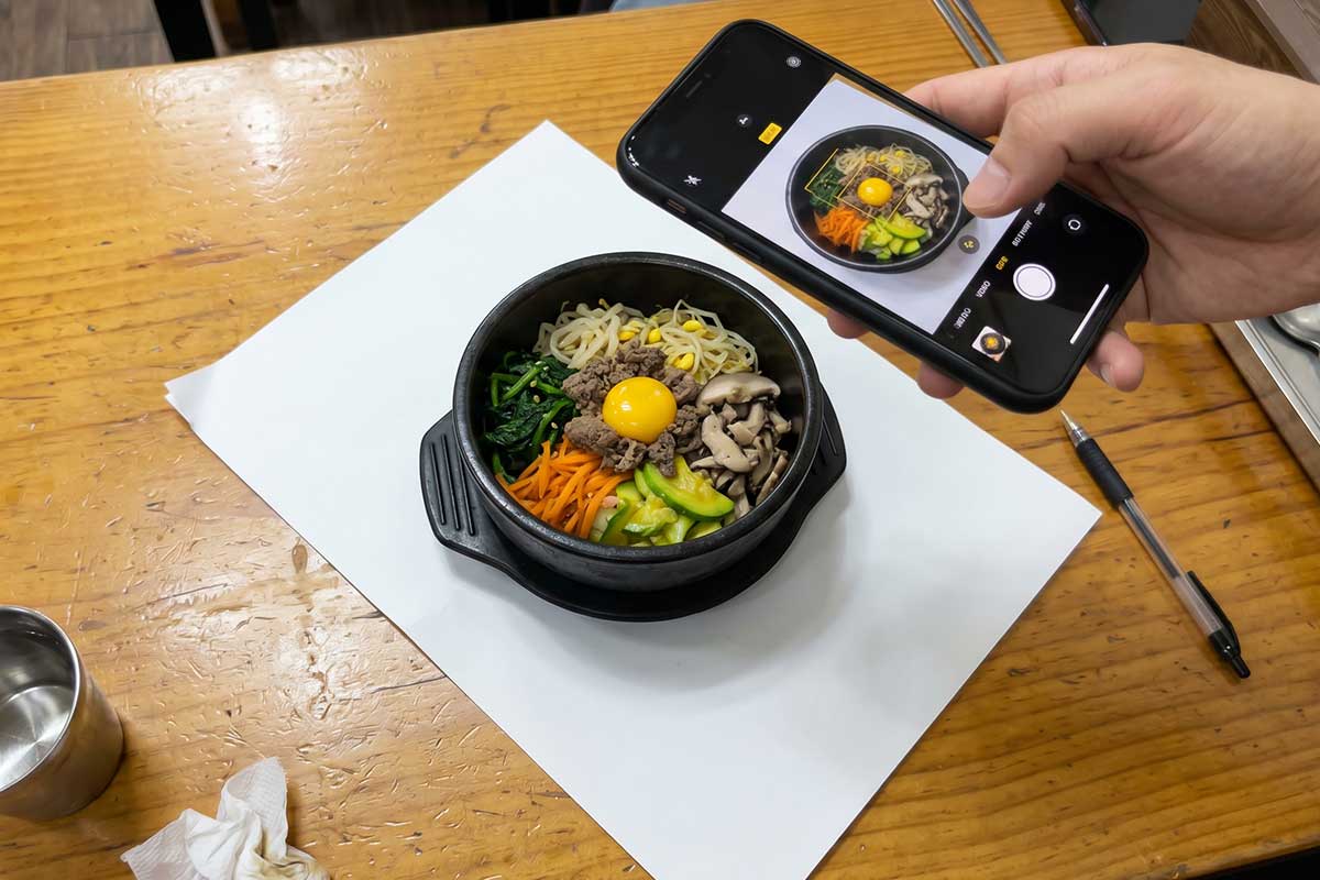 폰으로 메뉴 사진 찍기